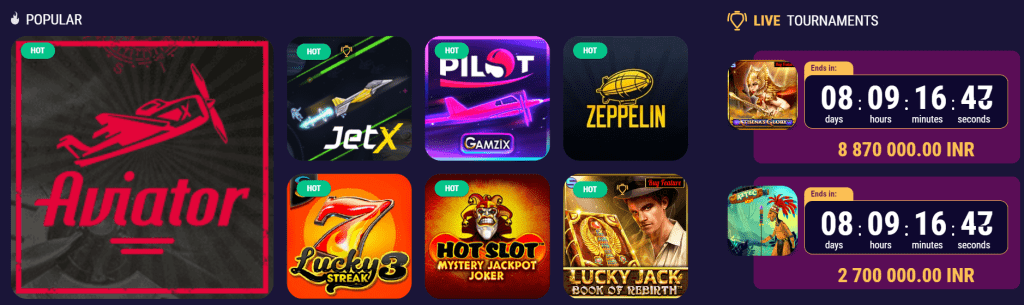 Popular games at Lopebet